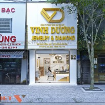 Thiết kế tiệm vàng Vinh Dương sang trọng quý phái 